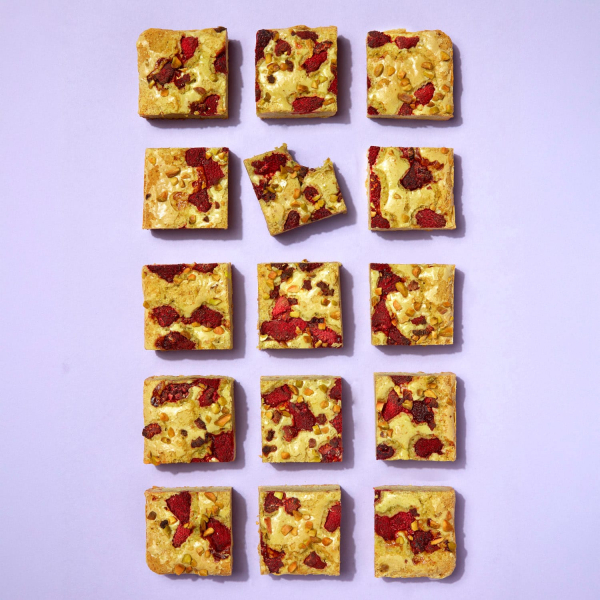 Pistachio and Raspberry Blondie