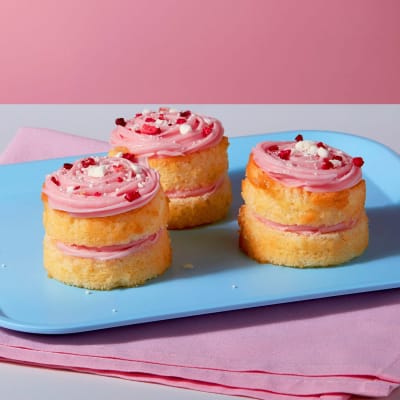 Three of our Eaton Mess Mini Cakes on a plate.