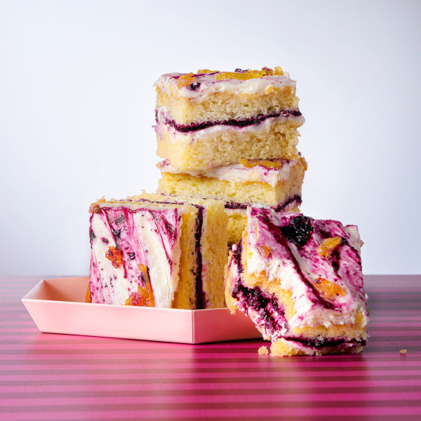 Lemon, Blueberry and Mascarpone Traycake